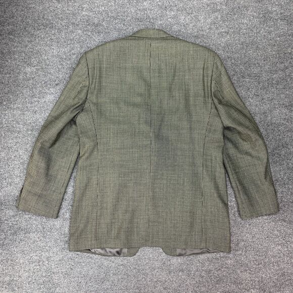 Vintage Ralph Lauren Blazer Mens 44 Long Beige Black Silk Wool Blend Houndstooth - Picture 6 of 14